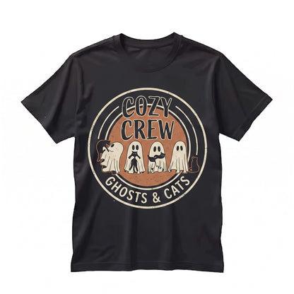 Adorable Ghost Cats Halloween Witch Skeleton Trick or Treat Graphic Unisex TShirt