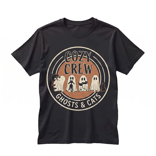 Adorable Ghost Cats Halloween Witch Skeleton Trick or Treat Graphic Unisex TShirt