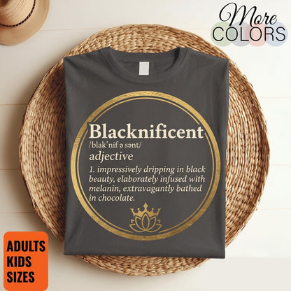 Blacknificent Black History African Roots Afro Melanin Pride Cultural Heritage Graphic Apparel Gift Unisex TShirt