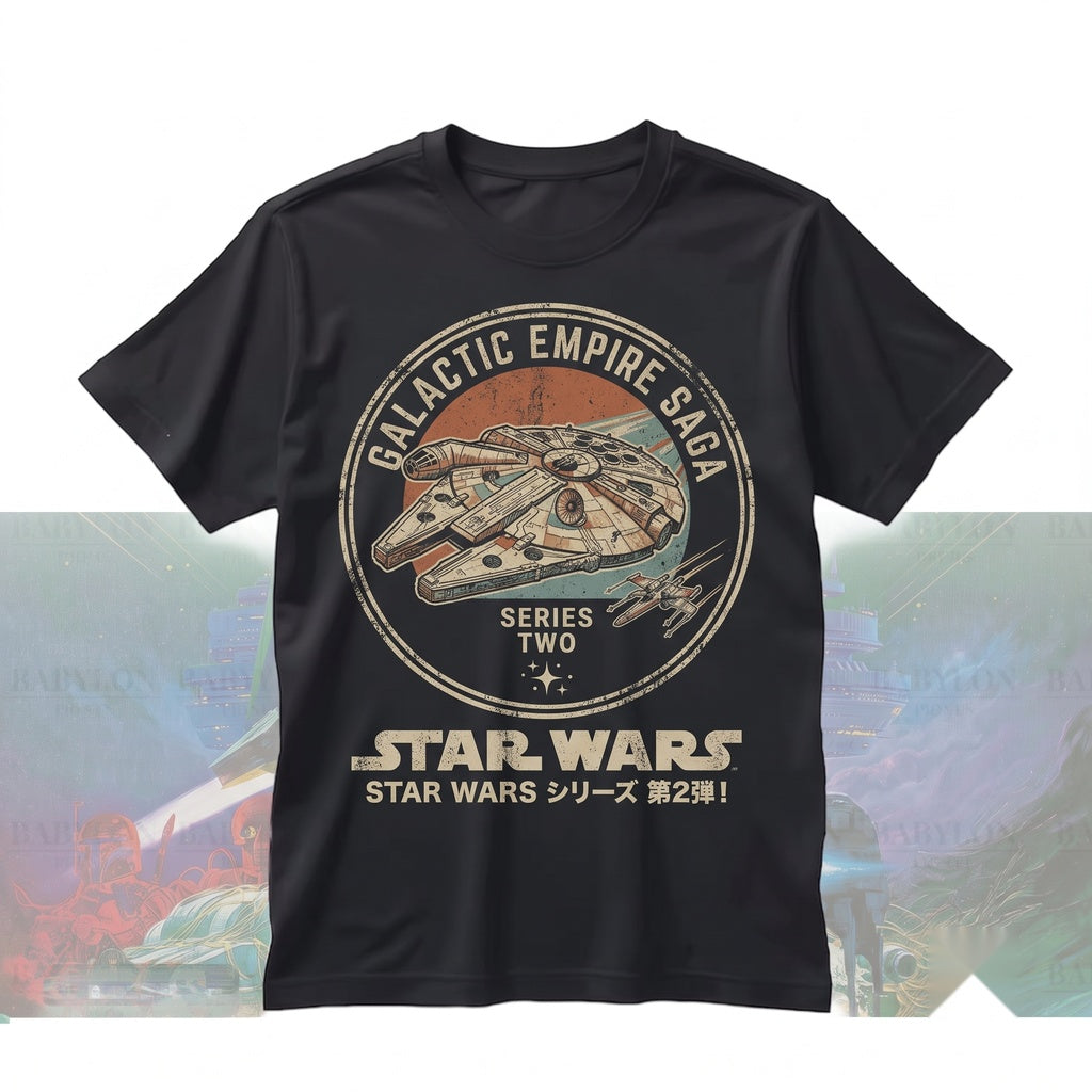 Retro Luke Skywalker Empire Strikes Back Japanese Sci-Fi Poster Graphic Vintage Space Movie Fan Gift Unisex TShirt