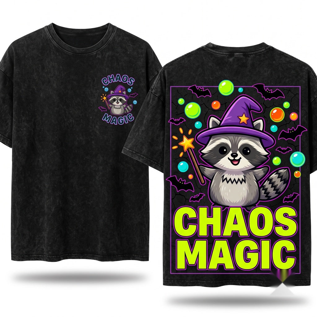 Cute Kawaii Spooky Halloween Frog Embroidered Pullover Season Gift Unisex Wash T-Shirt