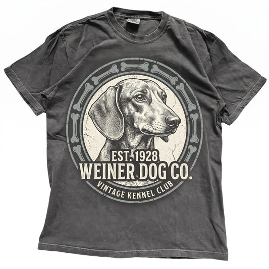Vintage Dachshund Full Moon Graphic Retro Wiener Dog Lover Gift Funny Pet Owner Unisex TShirt