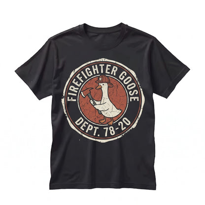 Funny Silly Goose Firefighter Fire Dept Graphic Apparel, Fireman Gift Unisex TShirt