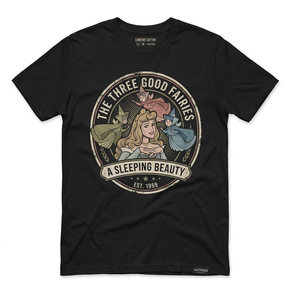 Vintage Aurora Fairy Tale Princess Graphic Cotton Apparel Unisex TShirt