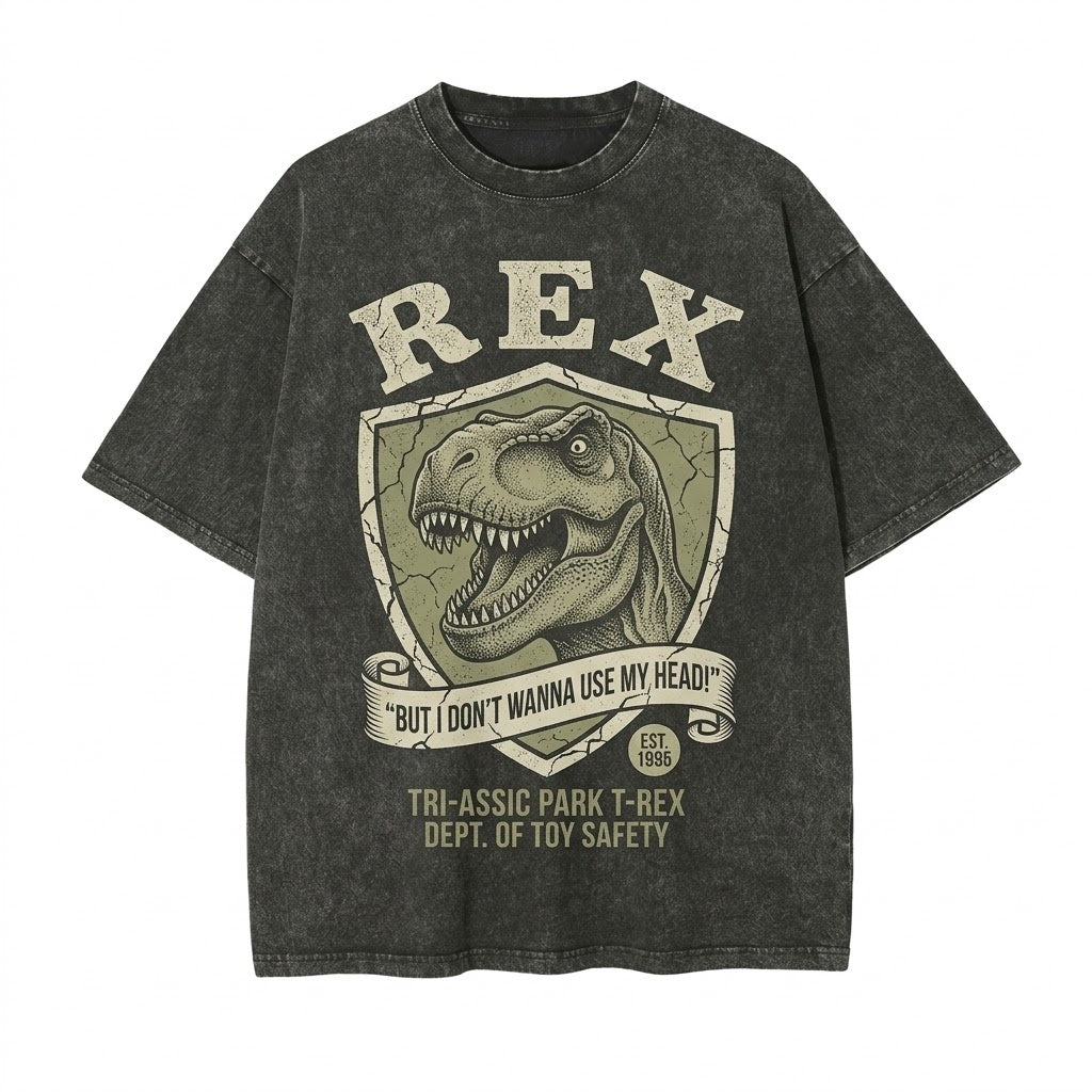 Vintage Oversized Green Dinosaur Graphic Family Vacation Theme Park Unisex TShirt