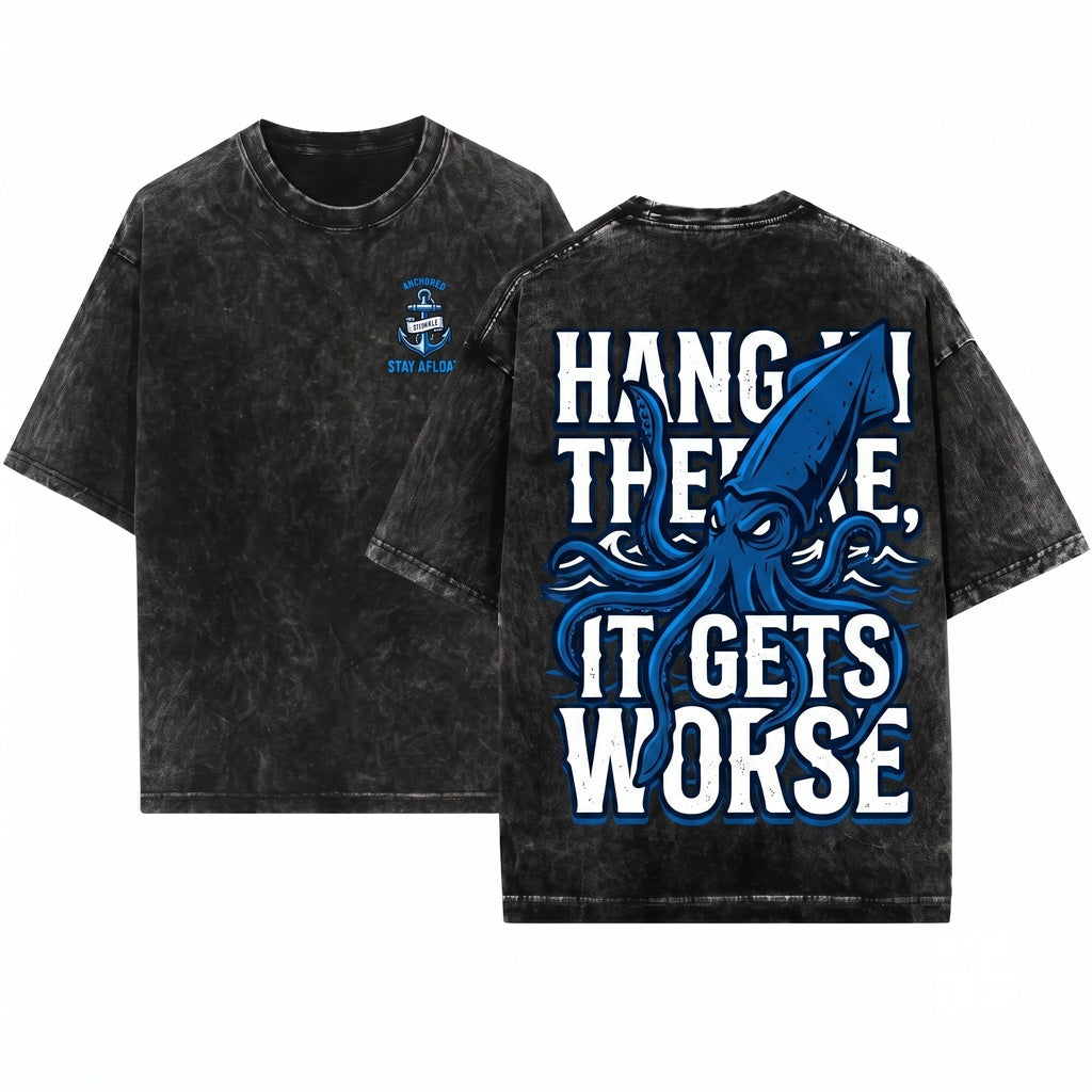 Sassy Hang In There Black Funny Graphic Trucker Hat Snapback Unisex Wash T-Shirt