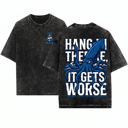 Sassy Hang In There Black Funny Graphic Trucker Hat Snapback Unisex Wash T-Shirt