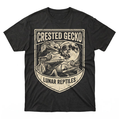 Three Crested Gecko Moon Reptile Lover Gift Lizard Exotic Pet Herpetology Nature Graphic Unisex TShirt