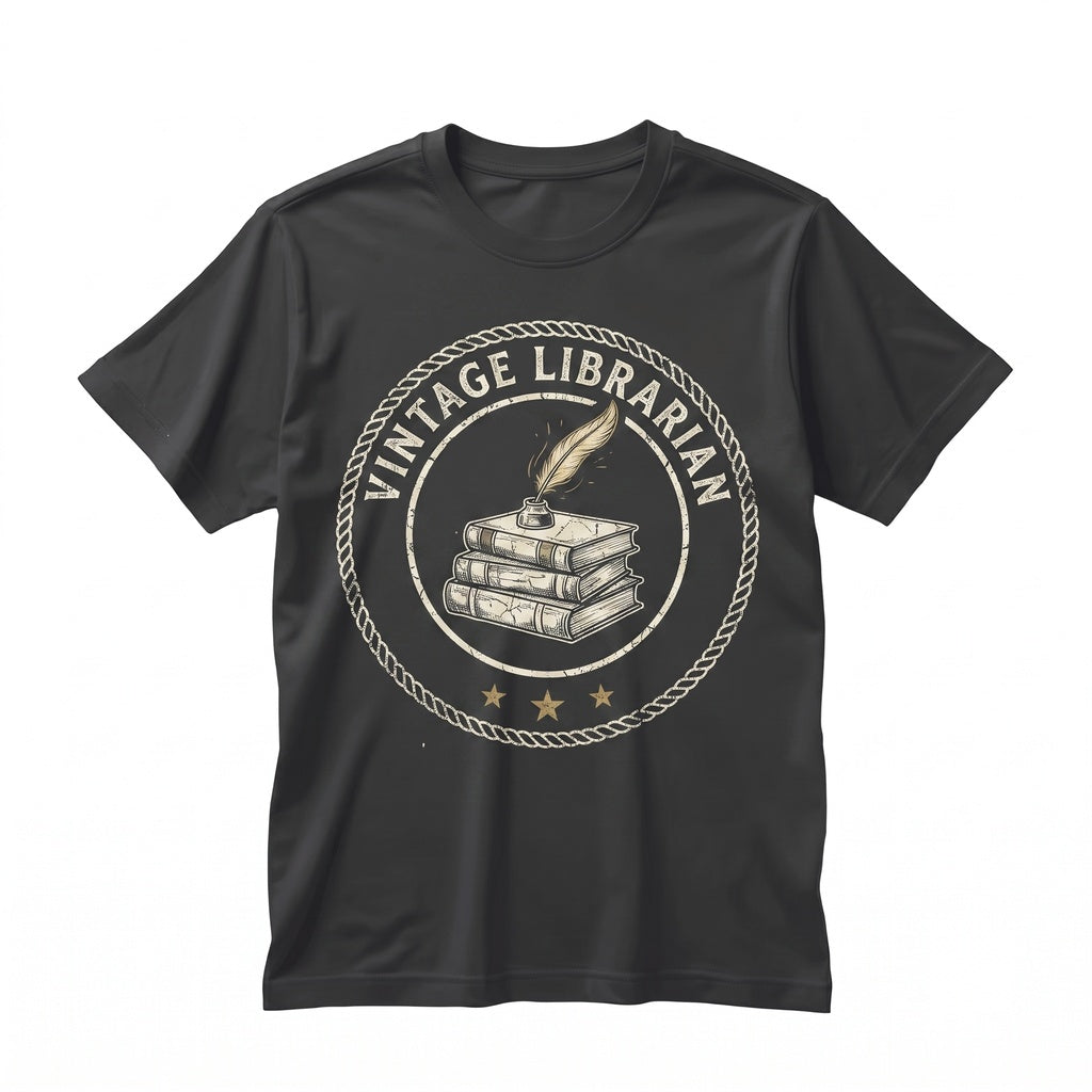 Embroidered Librarian Book Lover Gift, Cute Literary Bibliophile Apparel, Unisex TShirt