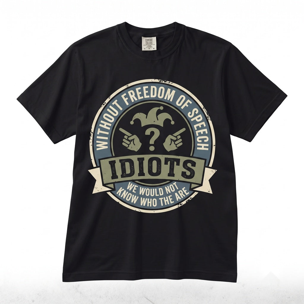 Without Freedom of Speech We Wouldnt Know Who the Idiots Are Funny Sarcastic Political Quote Graphic Apparel, Sassy Free