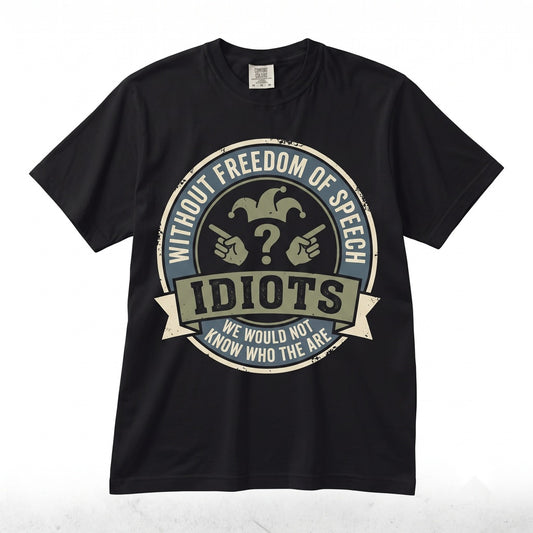 Without Freedom of Speech We Wouldnt Know Who the Idiots Are Funny Sarcastic Political Quote Graphic Apparel, Sassy Free