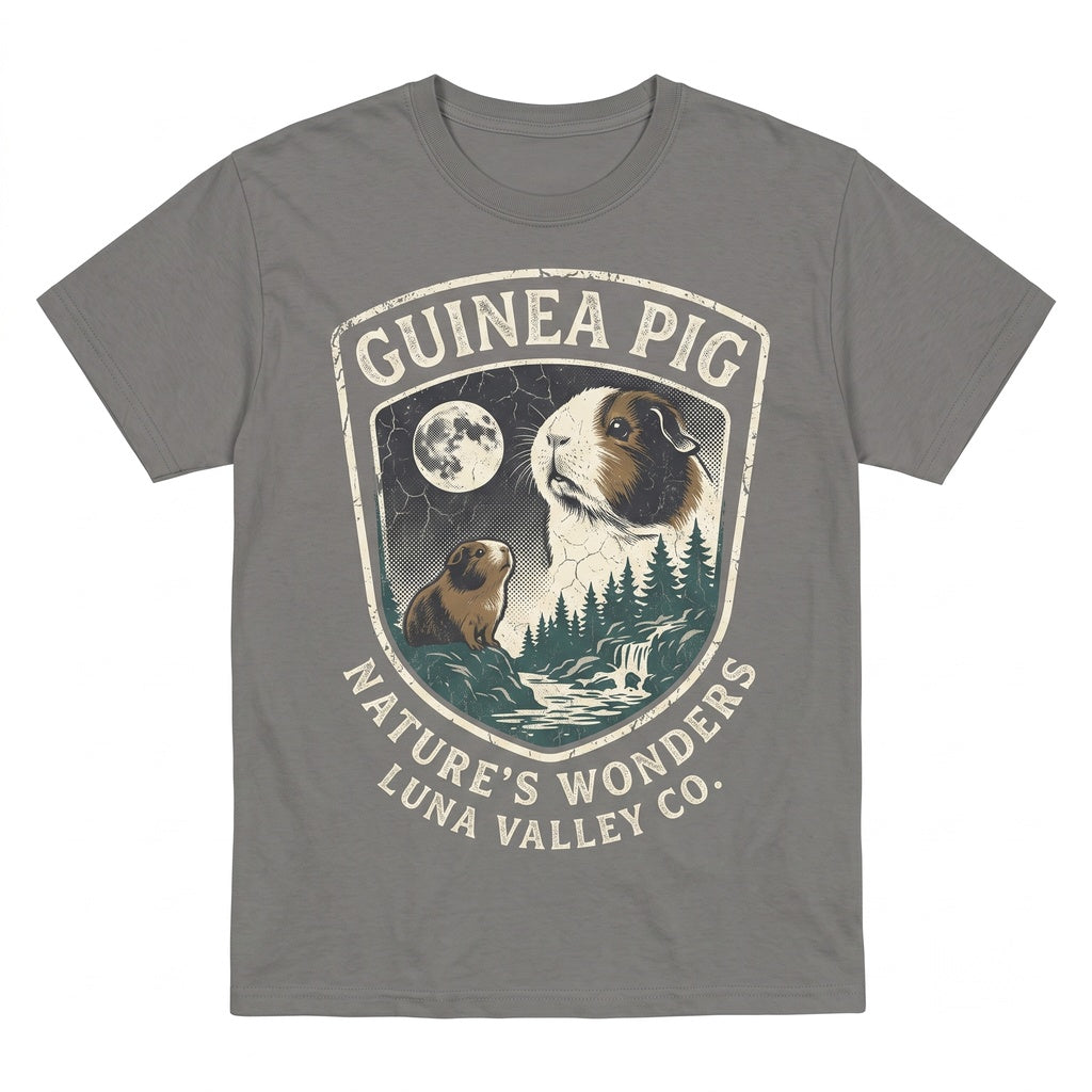 Guinea Pig Howling to the Moon Vintage 90s Retro Animal Graphic Gift Unisex TShirt