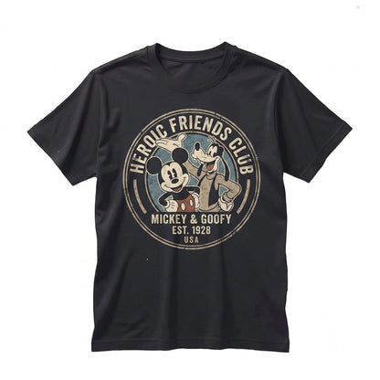 Cartoon Mouse Friends Comic Book Superhero Graphic Signatures Vacation Travel Apparel Unisex TShirt