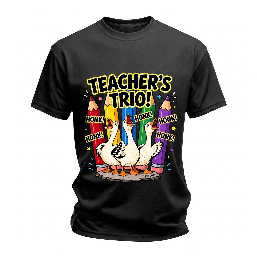 Custom Personalized Teacher Cute Goose Duck Back To School Appreciation Gift Unisex TShirt