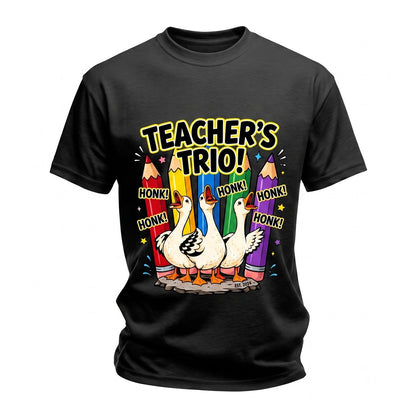 Custom Personalized Teacher Cute Goose Duck Back To School Appreciation Gift Unisex TShirt