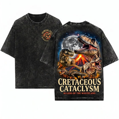 Dinosaur Vintage Graphic Retro 90s Style T-Rex Dino Washed 2000s Nature Dad Gifts Unisex Wash T-Shirt