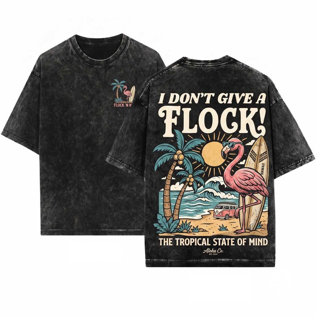 I Dont Give A Flock Funny Chicken Lover Farm Animal Hen Rooster Gift Unisex Wash T-Shirt