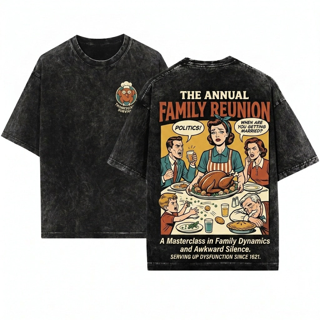 Retro Thanksgiving Funny Happy Fall Autumn Turkey Day Unisex Wash T-Shirt