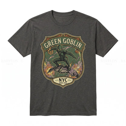 Vintage Green Goblin Supervillain Graphic Sweatshirt, Retro Comic Villain Apparel Gift, Unisex TShirt