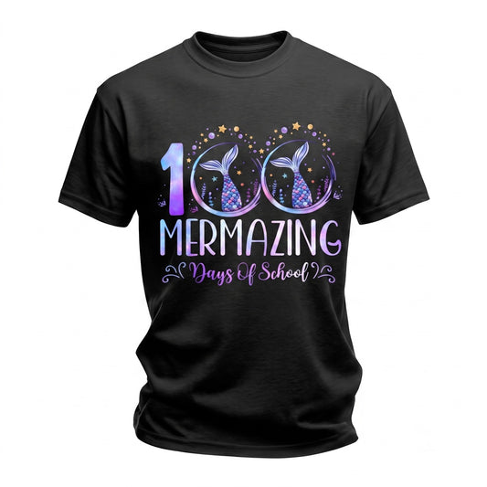 100th Mermazing Days Of School Mermaid Cute Girls Student Teacher Gift Unisex TShirt