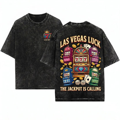 Lucky Slot Machine Casino Jackpot Winner Retro Gambler Gift Unisex Wash T-Shirt