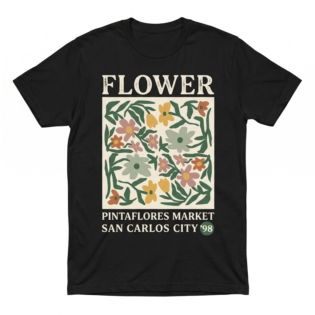 Boho Vintage Botanical Flower Market Graphic Aesthetic Unisex TShirt
