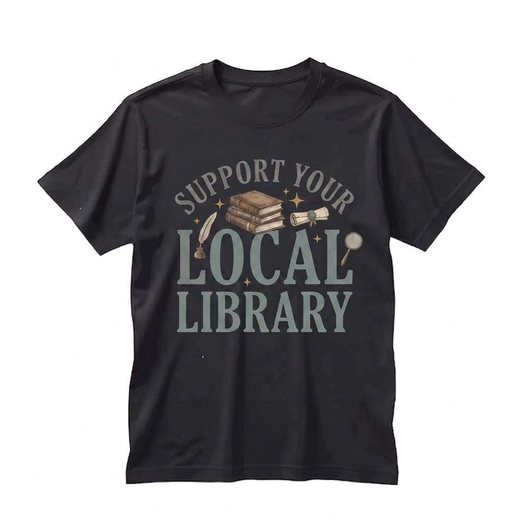Support Your Local Library Sweatshirt, Retro Book Lover Crewneck, Reading Bookworm Gift Unisex TShirt