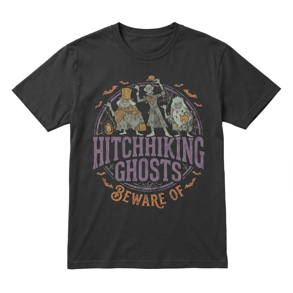 Haunted Mansion Beware Hitchhiking Ghosts Halloween Ride Welcome Foolish Mortals Graphic Family Unisex TShirt