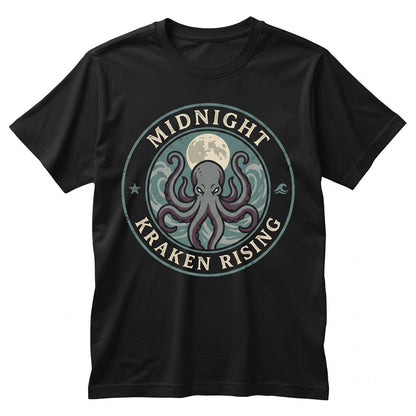 Vintage Octopus Lightning Moon Ocean Graphic Gothic Marine Life Sea Monster Men Women Unisex TShirt