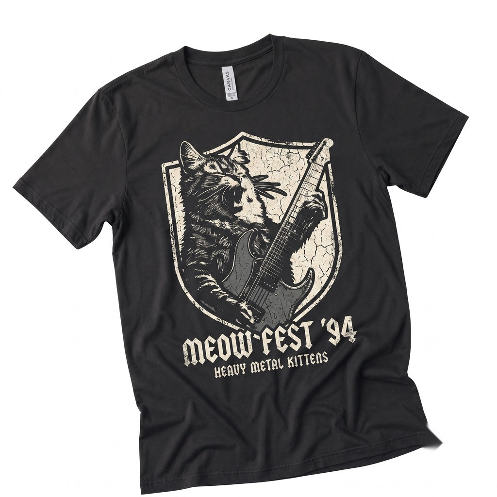 Funny Cat Playing Guitar Musician Meme Graphic Gift Unisex TShirt