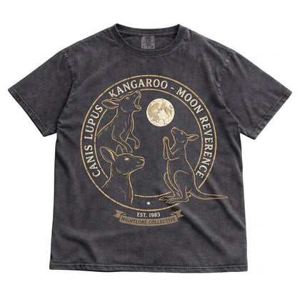Three Kangaroo Moon Vintage Graphic Retro Australian Wildlife Nature Cute Animal Unisex TShirt