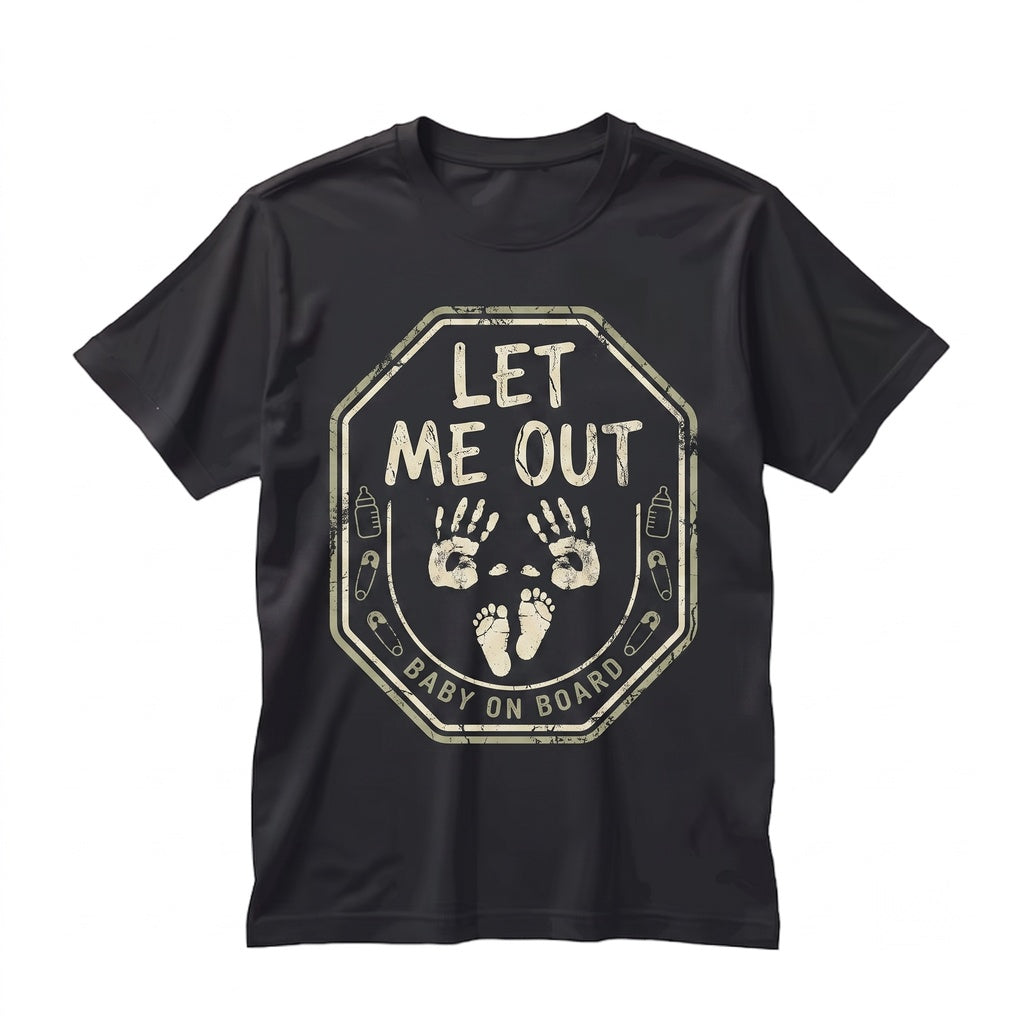 Let Me Out Halloween Pregnancy Announcement, Fall Mommy To Be Expecting Mom Gift Maternity Unisex TShirt