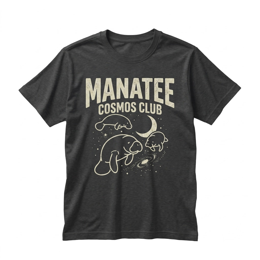 Three Manatee Moon Sweatshirt Space Sea Cow Galaxy Cute Ocean Animal Lover Pullover Unisex TShirt