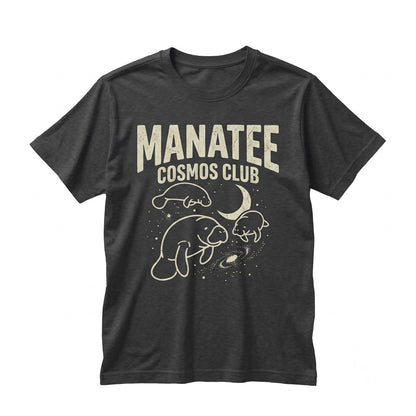 Three Manatee Moon Sweatshirt Space Sea Cow Galaxy Cute Ocean Animal Lover Pullover Unisex TShirt