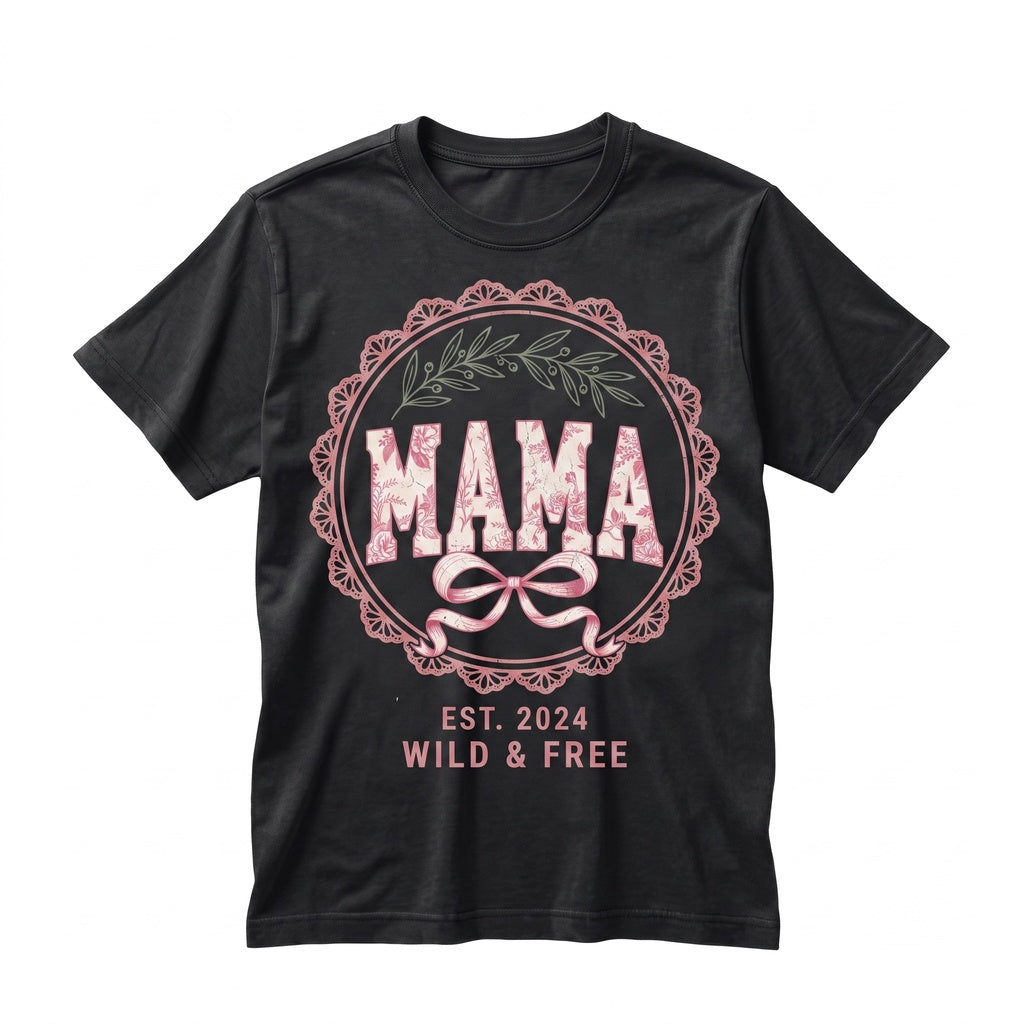 Retro Coquette Floral Wildflower Mama Gift for New Mom Unisex TShirt