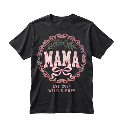 Retro Coquette Floral Wildflower Mama Gift for New Mom Unisex TShirt
