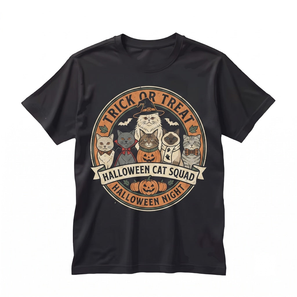 Halloween Spooky Cat Pumpkin Autumn Party Cute Graphic Apparel Gifts Unisex TShirt