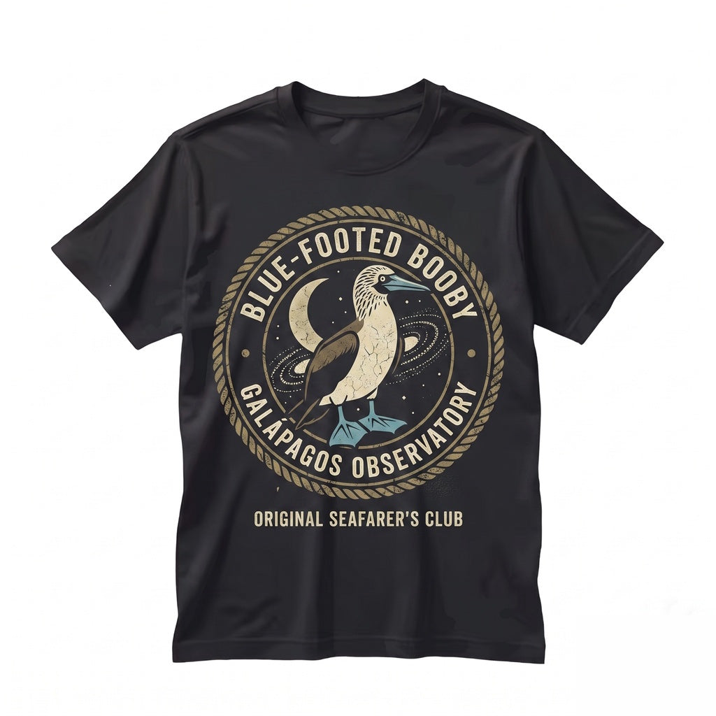 Vintage Three Blue Footed Booby Moon Graphic Retro Funny Bird Oversized Washed Silly Animal Gift Unisex TShirt