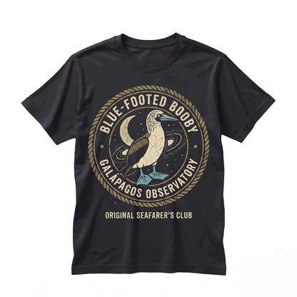 Vintage Three Blue Footed Booby Moon Graphic Retro Funny Bird Oversized Washed Silly Animal Gift Unisex TShirt