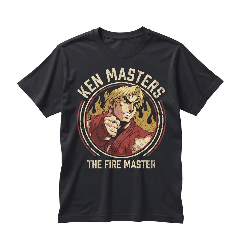 Ken Masters Fighting Game Graphic Cotton Apparel Unisex TShirt