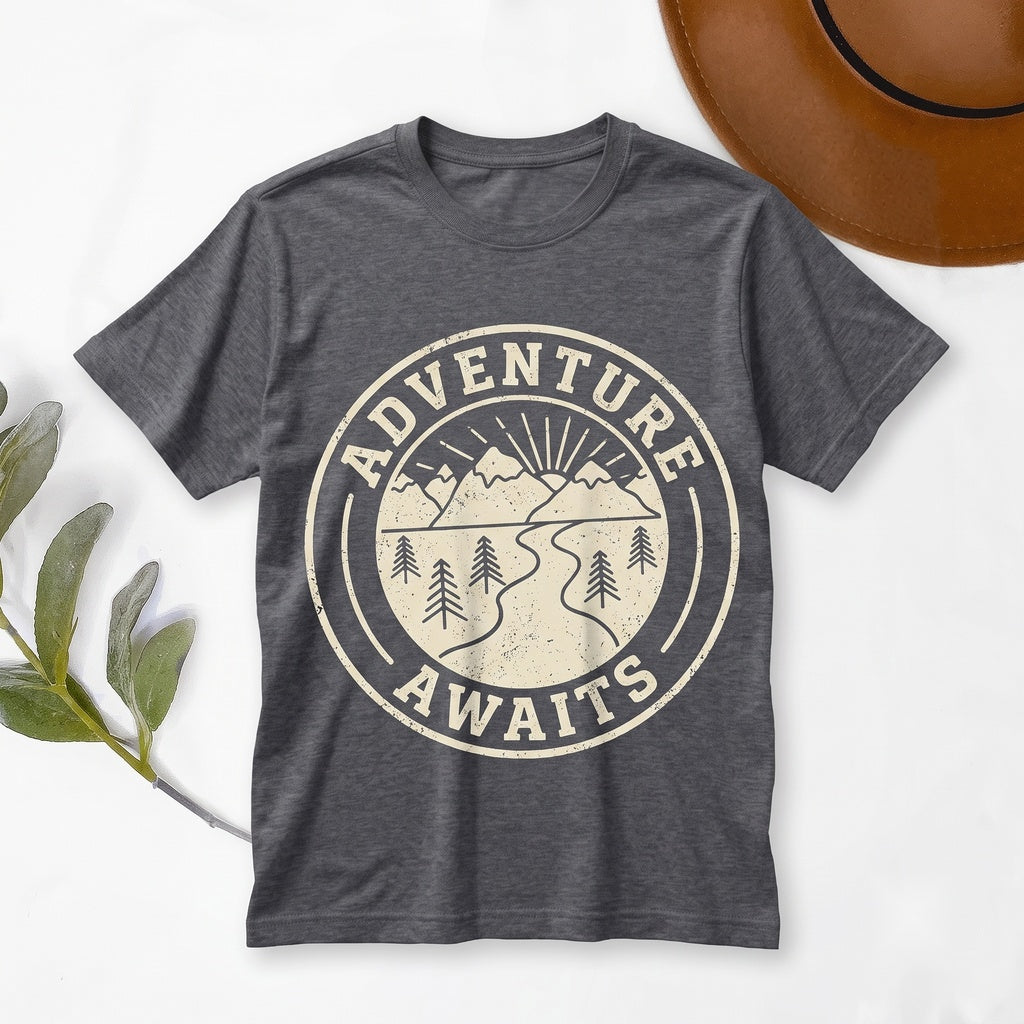Adventure Awaits Camper Hiking Traveler Nature Lover Vacation Unisex TShirt