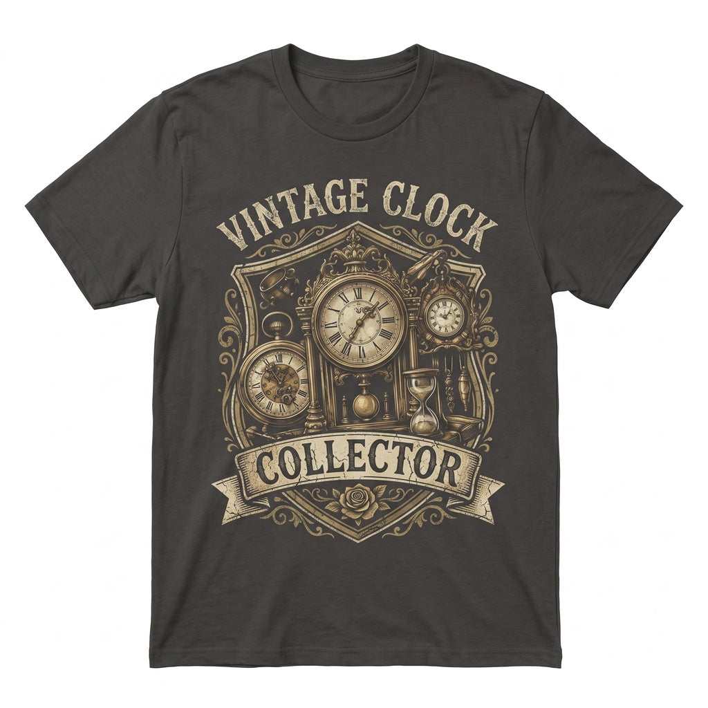 Vintage Clock Collector Steampunk Horology Antique Watch Timepiece Enthusiast Retro Dad Gift Unisex TShirt