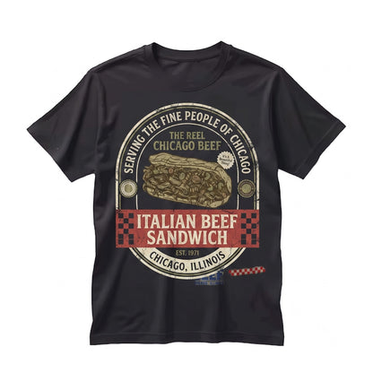 Vintage Chicagoland Italian Beef Restaurant Retro Graphic Casual Unisex TShirt