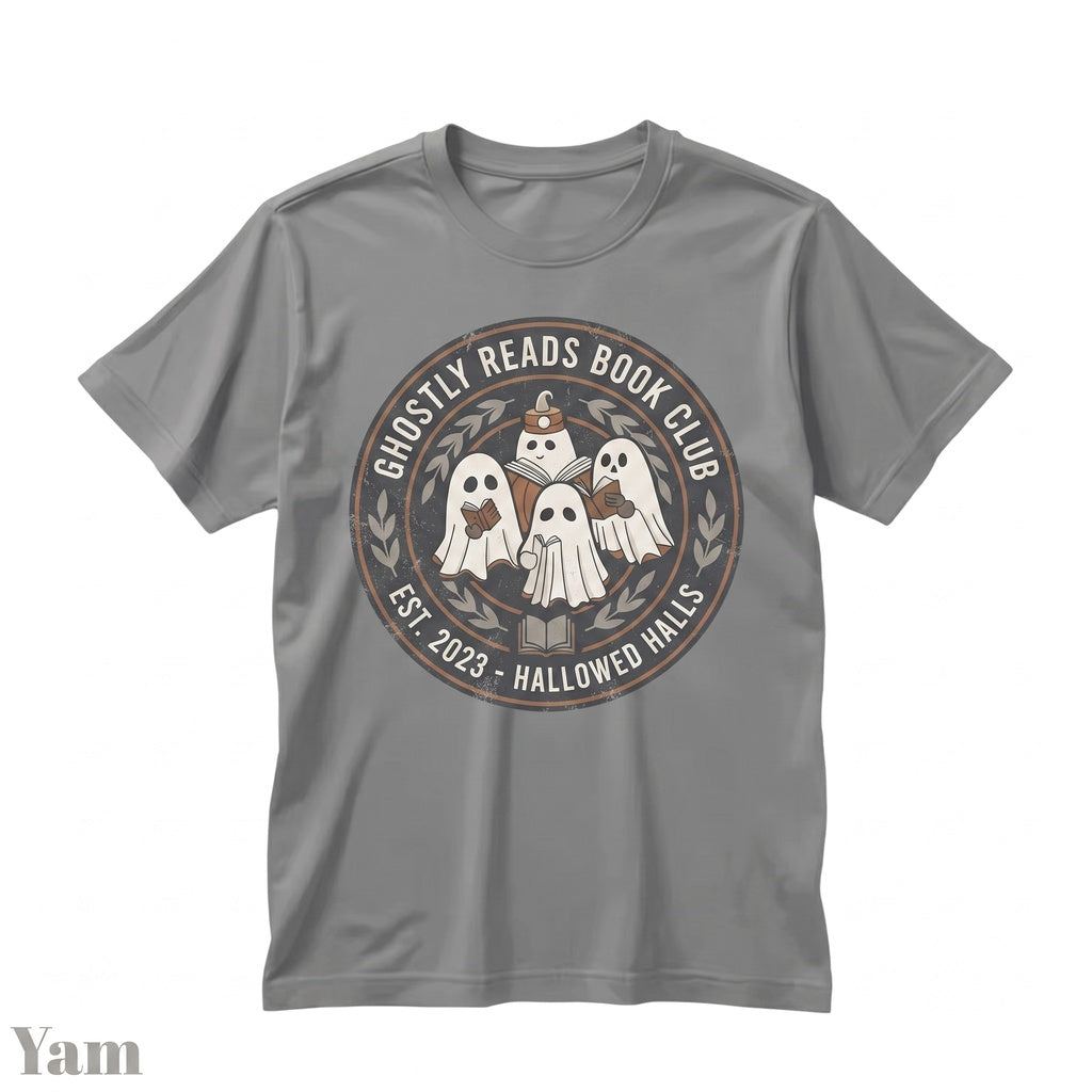 Fall Reading Ghost Book Lover Halloween Vibes Unisex TShirt