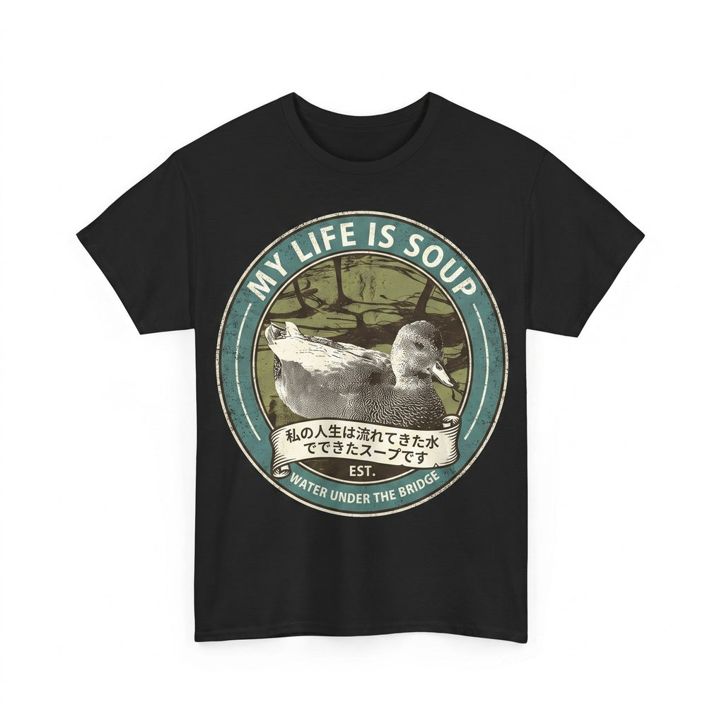 My Life Is Soup Funny Vintage Japanese Duck Graphic Retro Humor Unisex TShirt