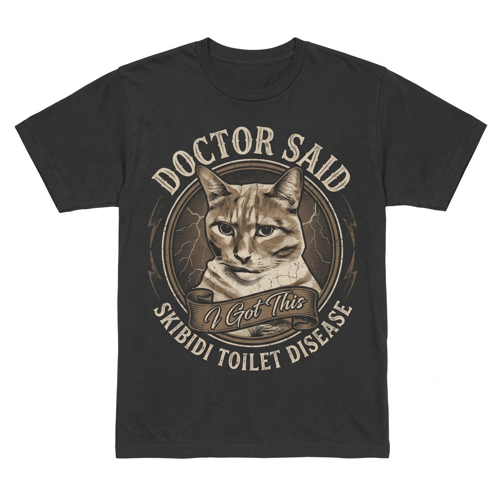 Funny Brainrot Meme Cat Graphic Doctor Said I Got STD Apparel Unisex TShirt