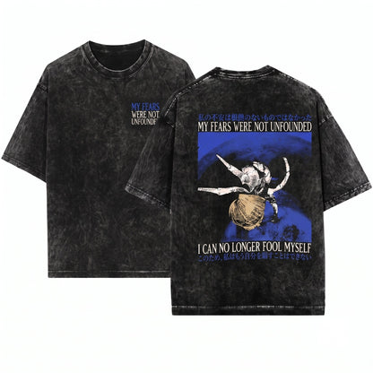 My Fears Were Not Unfounded Vintage Japanese Crab Graphic Print Cotton Tops Clothing Unisex Wash T-Shirt