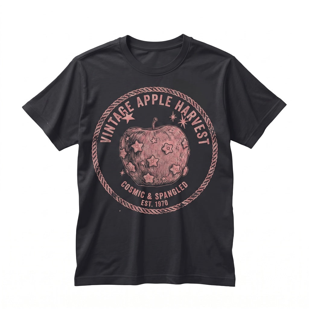 Pink Apple Star Fruit Coquette Aesthetic Graphic Y2K Vintage Short Sleeve Top, Unisex TShirt