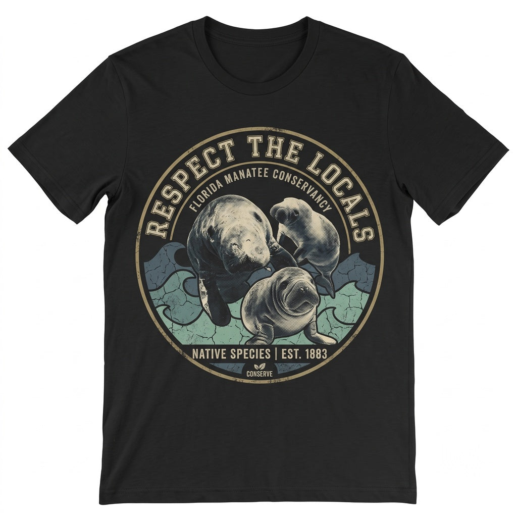 Respect Locals Manatee Ocean Wildlife Nature Lover Unisex TShirt