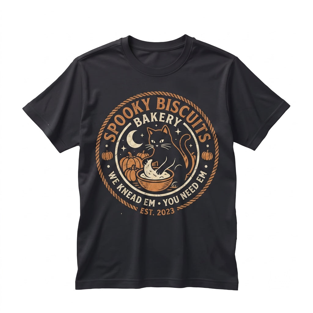 Kitty Biscuits Spooky Season Black Cat Halloween Fall Vintage Baking Gift